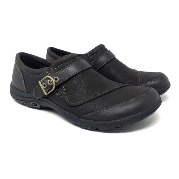 Merrell Dassie Buckle Shoes Womens Sz 8.5 Espresso Brown Trail Hiking Comfort - Picture 1 of 14